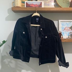 Black Velvet-Denim Jacket